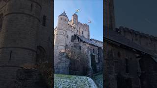 Gravensteen Castle at Christmas  Ghent Belgium [upl. by Orozco]