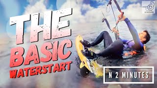 Kiteboarding The Basic Waterstart N 2 Minutes [upl. by Nadruoj]