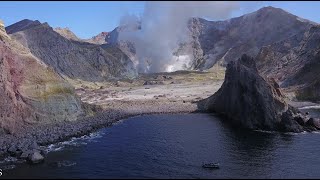 First drone footage from Whakaari  White Island since the 2019 disaster [upl. by Ecirtak]