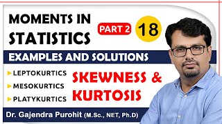 Skewness amp Kurtosis  Moments  Leptokurtic Mesokurtic Platykurtic  Examples [upl. by Seldan]