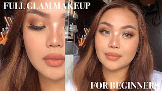 how to full glam makeup for beginners ♡ perfect for formal events graduation prom amp weddings [upl. by Aldric]