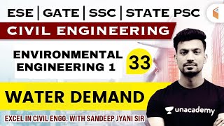 600 PM  ENVIRONMENTAL ENGINEERING  Water Demand  Civil Engg by Sandeep Jyani Sir [upl. by Enirhtac]