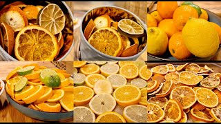 AGRUMES SÉCHÉES Comment Je Déshydrate Les Agrumes Orange Citron Jaune Et Vert [upl. by Fagin]