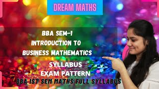 Introduction to Business Mathematics BBA SEM1 [upl. by Herzen455]