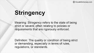 Stringency Meaning [upl. by Omrelliug]