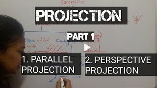 12 Projection in computer graphics  parallel projection and perspective projection [upl. by Tobi737]