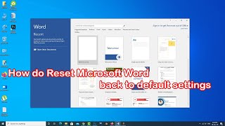 How to reset Microsoft word to default settings [upl. by Meedan883]