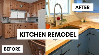 Farmhouse Kitchen Remodel Timelapse  1950s Original Kitchen Before and After [upl. by Tamra]