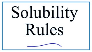 Solubility Rules Explanation amp Practice [upl. by Nylegna]